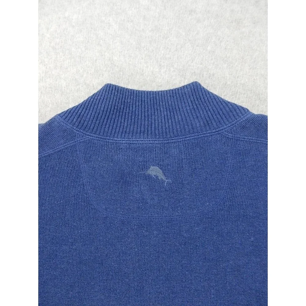 Tommy Bahama 1/4 Zip MARLIN Reversible Pullover Sweater‎ (Men's XL) Blue